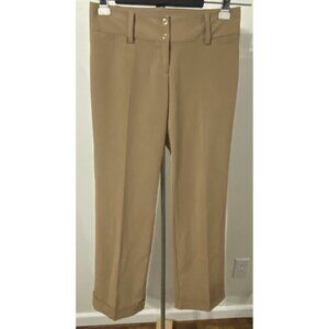 A. Byer Womens Size 5 Trouser Pants 30X32 Cuffed Light Tan Fake Pockets
